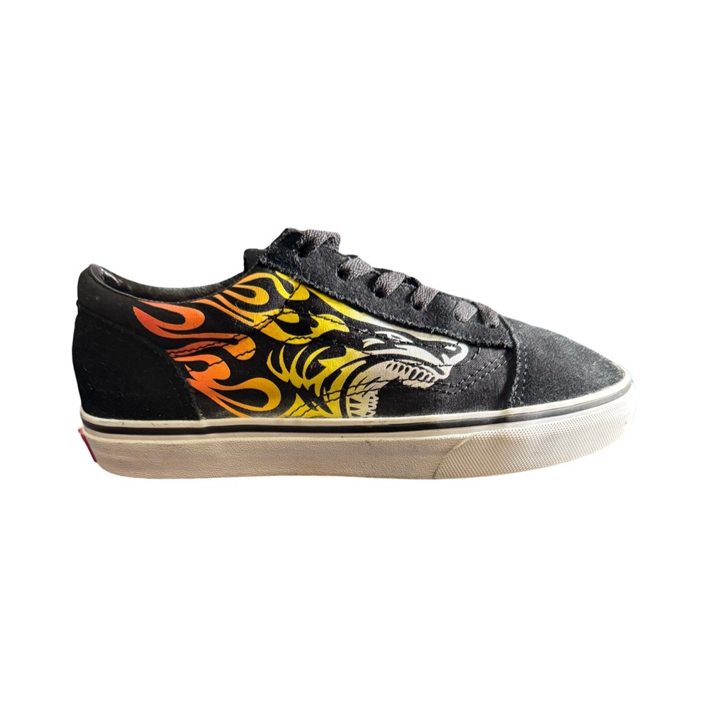 Vans Kids Sneakers - Black with Flame Design